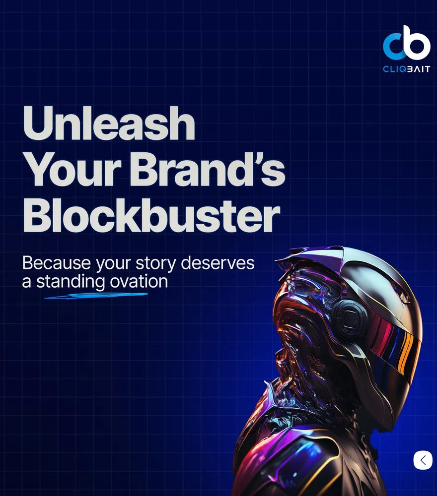 CliqBait post with a futuristic helmet