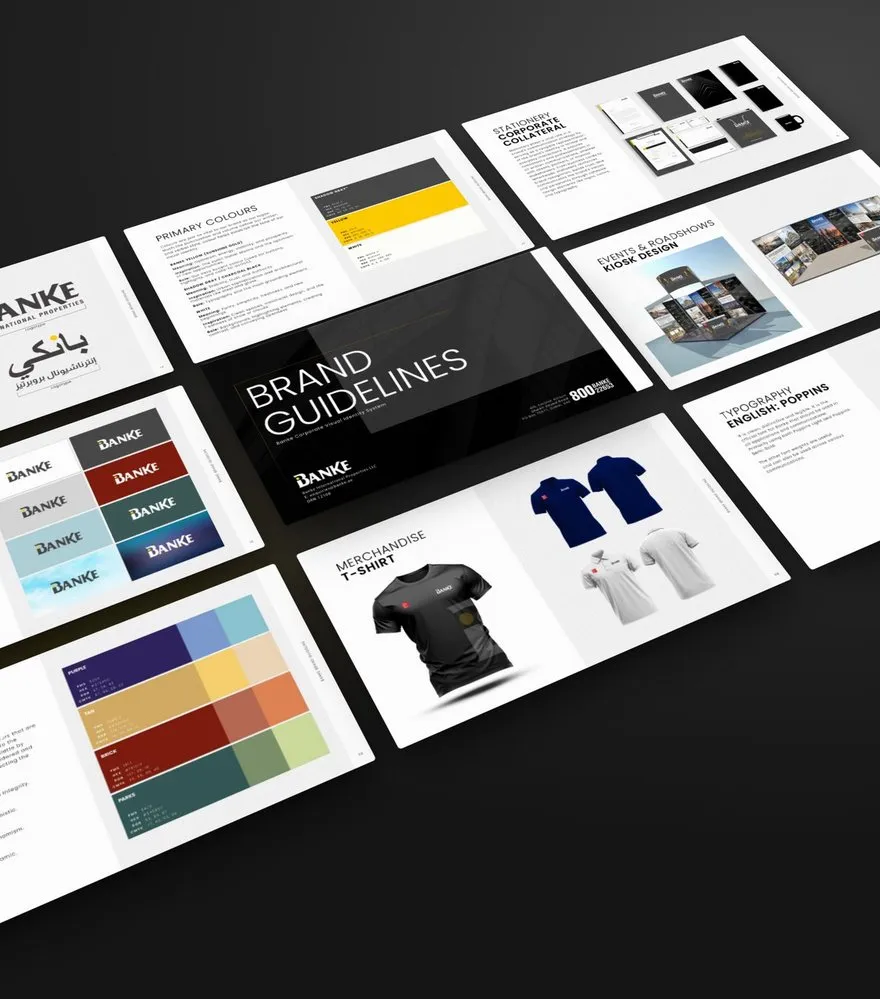 Banke brand guidelines cover among its pages