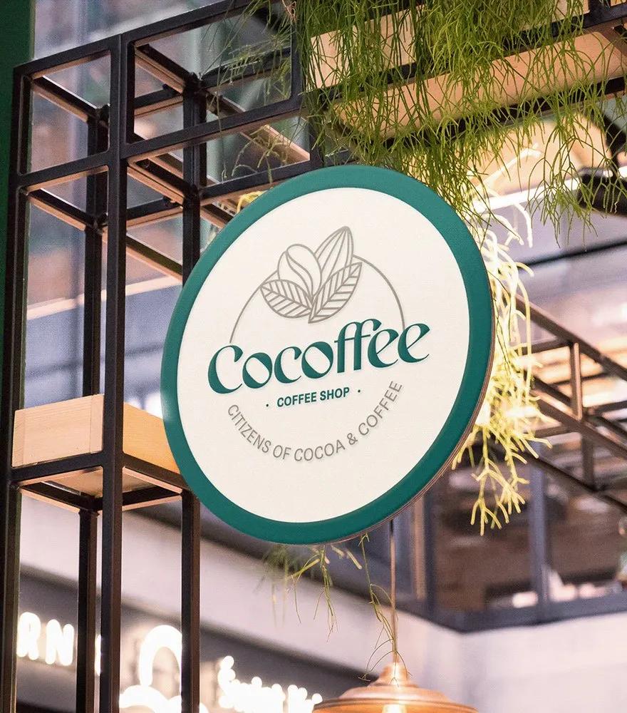 Cocoffee hanging shop sign