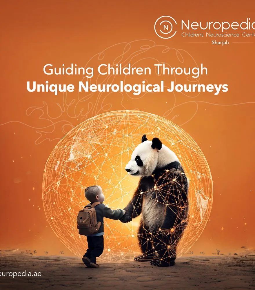 Neuropedia post with a glowing panda and a child