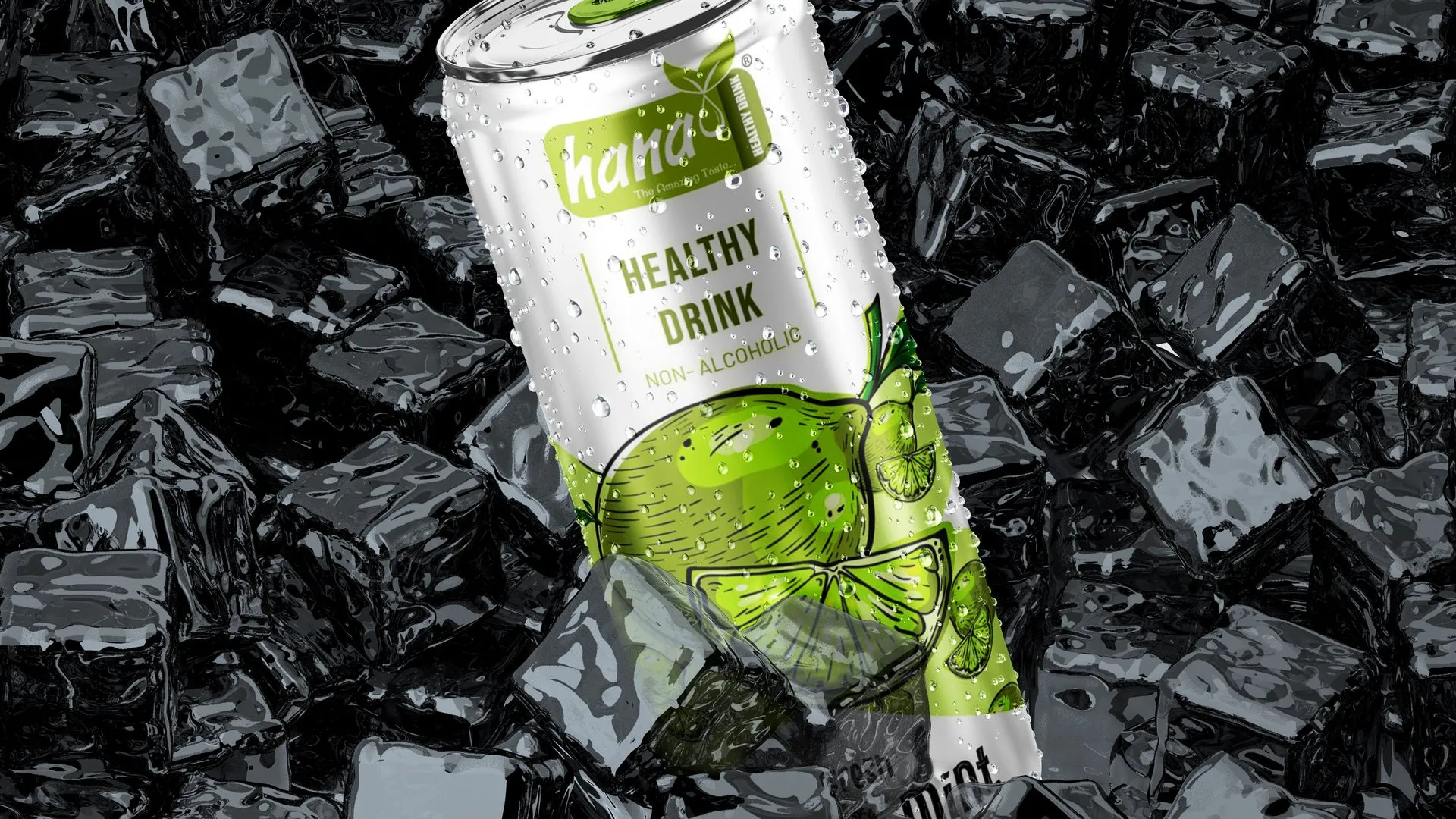 Hana lemon mint can on ice