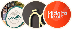 Cocoffee, Nosh and Midnite Meals brand marks